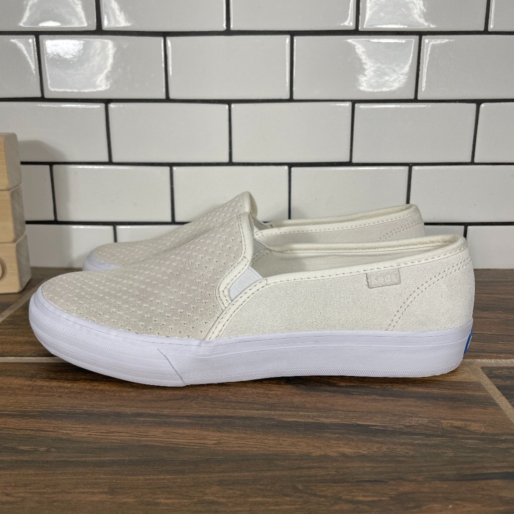 Keds Double Decker Suede Ii Shoes Womens Size 6.5 Cream Casual Slip On Sneakers